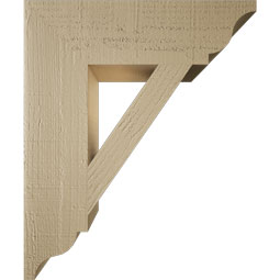 Ekena Millwork - BKTUR055X20X24TRA01RCPR - Timberthane Faux Wood Traditional Style Bracket, Traditional Ends, 5 1/2"W x 20"D x 24"H, Primed Tan