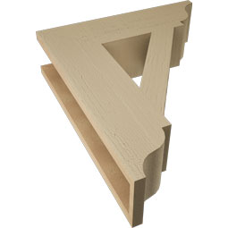 Ekena Millwork - BKTUR055X20X24TRA01RCPR - Timberthane Faux Wood Traditional Style Bracket, Traditional Ends, 5 1/2"W x 20"D x 24"H, Primed Tan