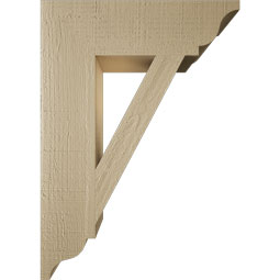 Ekena Millwork - BKTUR055X20X28TRA01RCPR - Timberthane Faux Wood Traditional Style Bracket, Traditional Ends, 5 1/2"W x 20"D x 28"H, Primed Tan