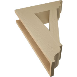 Ekena Millwork - BKTUR055X20X28TRA01RCPR - Timberthane Faux Wood Traditional Style Bracket, Traditional Ends, 5 1/2"W x 20"D x 28"H, Primed Tan