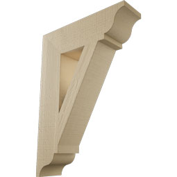 Ekena Millwork - BKTUR055X20X28TRA01RCPR - Timberthane Faux Wood Traditional Style Bracket, Traditional Ends, 5 1/2"W x 20"D x 28"H, Primed Tan