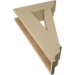 Ekena Millwork - BKTUR055X20X32TRA01RCPR - Timberthane Faux Wood Traditional Style Bracket, Traditional Ends, 5 1/2"W x 20"D x 32"H, Primed Tan