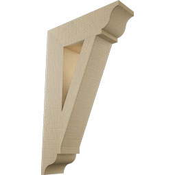 Ekena Millwork - BKTUR055X20X32TRA01RCPR - Timberthane Faux Wood Traditional Style Bracket, Traditional Ends, 5 1/2"W x 20"D x 32"H, Primed Tan