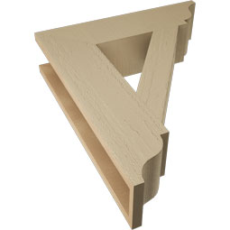 Ekena Millwork - BKTUR055X22X26TRA01RCPR - Timberthane Faux Wood Traditional Style Bracket, Traditional Ends, 5 1/2"W x 22"D x 26"H, Primed Tan
