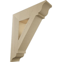 Ekena Millwork - BKTUR055X22X26TRA01RCPR - Timberthane Faux Wood Traditional Style Bracket, Traditional Ends, 5 1/2"W x 22"D x 26"H, Primed Tan
