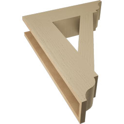 Ekena Millwork - BKTUR055X22X30TRA01RCPR - Timberthane Faux Wood Traditional Style Bracket, Traditional Ends, 5 1/2"W x 22"D x 30"H, Primed Tan