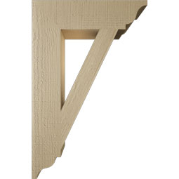 Ekena Millwork - BKTUR055X22X34TRA01RCPR - Timberthane Faux Wood Traditional Style Bracket, Traditional Ends, 5 1/2"W x 22"D x 34"H, Primed Tan