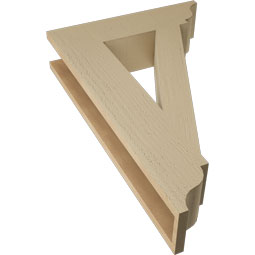 Ekena Millwork - BKTUR055X22X34TRA01RCPR - Timberthane Faux Wood Traditional Style Bracket, Traditional Ends, 5 1/2"W x 22"D x 34"H, Primed Tan