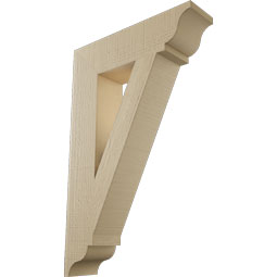 Ekena Millwork - BKTUR055X22X34TRA01RCPR - Timberthane Faux Wood Traditional Style Bracket, Traditional Ends, 5 1/2"W x 22"D x 34"H, Primed Tan