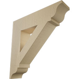 Ekena Millwork - BKTUR055X24X24TRA01RCPR - Timberthane Faux Wood Traditional Style Bracket, Traditional Ends, 5 1/2"W x 24"D x 24"H, Primed Tan