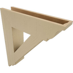 Ekena Millwork - BKTUR055X24X28TRA01RCPR - Timberthane Faux Wood Traditional Style Bracket, Traditional Ends, 5 1/2"W x 24"D x 28"H, Primed Tan
