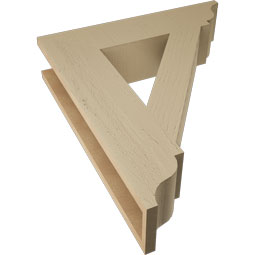 Ekena Millwork - BKTUR055X24X28TRA01RCPR - Timberthane Faux Wood Traditional Style Bracket, Traditional Ends, 5 1/2"W x 24"D x 28"H, Primed Tan
