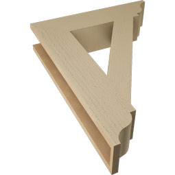 Ekena Millwork - BKTUR055X24X32TRA01RCPR - Timberthane Faux Wood Traditional Style Bracket, Traditional Ends, 5 1/2"W x 24"D x 32"H, Primed Tan