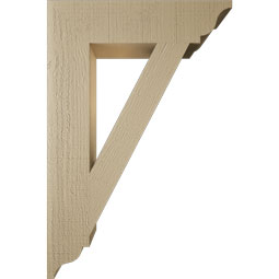 Ekena Millwork - BKTUR055X24X36TRA01RCPR - Timberthane Faux Wood Traditional Style Bracket, Traditional Ends, 5 1/2"W x 24"D x 36"H, Primed Tan
