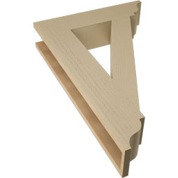 Ekena Millwork - BKTUR055X24X36TRA01RCPR - Timberthane Faux Wood Traditional Style Bracket, Traditional Ends, 5 1/2"W x 24"D x 36"H, Primed Tan
