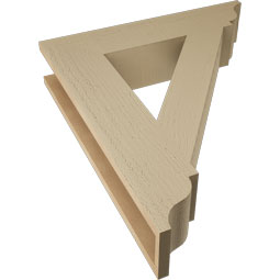 Ekena Millwork - BKTUR055X26X30TRA01RCPR - Timberthane Faux Wood Traditional Style Bracket, Traditional Ends, 5 1/2"W x 26"D x 30"H, Primed Tan