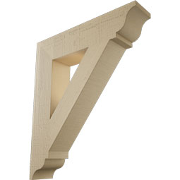 Ekena Millwork - BKTUR055X26X30TRA01RCPR - Timberthane Faux Wood Traditional Style Bracket, Traditional Ends, 5 1/2"W x 26"D x 30"H, Primed Tan