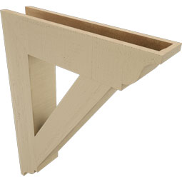 Ekena Millwork - BKTUR055X26X34TRA01RCPR - Timberthane Faux Wood Traditional Style Bracket, Traditional Ends, 5 1/2"W x 26"D x 34"H, Primed Tan