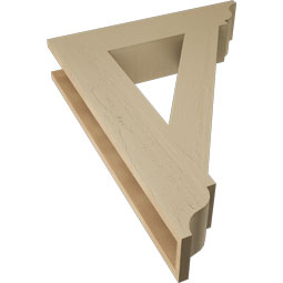 Ekena Millwork - BKTUR055X26X34TRA01RCPR - Timberthane Faux Wood Traditional Style Bracket, Traditional Ends, 5 1/2"W x 26"D x 34"H, Primed Tan