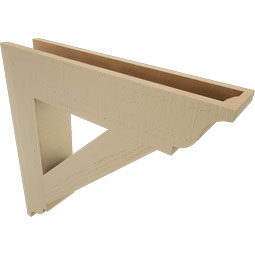 Ekena Millwork - BKTUR055X28X28TRA01RCPR - Timberthane Faux Wood Traditional Style Bracket, Traditional Ends, 5 1/2"W x 28"D x 28"H, Primed Tan