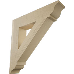 Ekena Millwork - BKTUR055X28X28TRA01RCPR - Timberthane Faux Wood Traditional Style Bracket, Traditional Ends, 5 1/2"W x 28"D x 28"H, Primed Tan