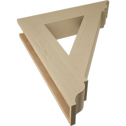 Ekena Millwork - BKTUR055X28X32TRA01RCPR - Timberthane Faux Wood Traditional Style Bracket, Traditional Ends, 5 1/2"W x 28"D x 32"H, Primed Tan