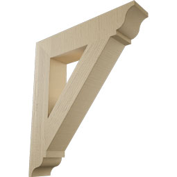 Ekena Millwork - BKTUR055X28X32TRA01RCPR - Timberthane Faux Wood Traditional Style Bracket, Traditional Ends, 5 1/2"W x 28"D x 32"H, Primed Tan