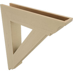 Ekena Millwork - BKTUR055X28X36TRA01RCPR - Timberthane Faux Wood Traditional Style Bracket, Traditional Ends, 5 1/2"W x 28"D x 36"H, Primed Tan