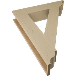 Ekena Millwork - BKTUR055X28X36TRA01RCPR - Timberthane Faux Wood Traditional Style Bracket, Traditional Ends, 5 1/2"W x 28"D x 36"H, Primed Tan