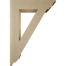 Ekena Millwork - BKTUR055X28X40TRA01RCPR - Timberthane Faux Wood Traditional Style Bracket, Traditional Ends, 5 1/2"W x 28"D x 40"H, Primed Tan