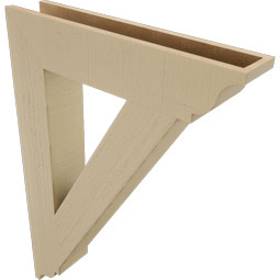 Ekena Millwork - BKTUR055X28X40TRA01RCPR - Timberthane Faux Wood Traditional Style Bracket, Traditional Ends, 5 1/2"W x 28"D x 40"H, Primed Tan