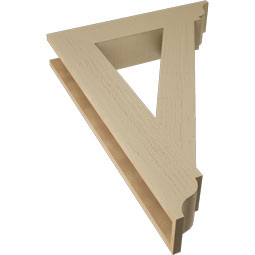 Ekena Millwork - BKTUR055X28X40TRA01RCPR - Timberthane Faux Wood Traditional Style Bracket, Traditional Ends, 5 1/2"W x 28"D x 40"H, Primed Tan
