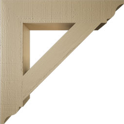 Ekena Millwork - BKTUR055X30X30TRA01RCPR - Timberthane Faux Wood Traditional Style Bracket, Traditional Ends, 5 1/2"W x 30"D x 30"H, Primed Tan