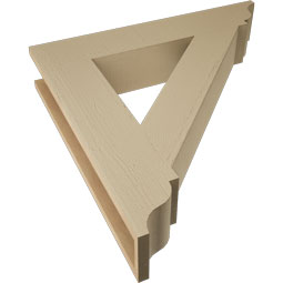Ekena Millwork - BKTUR055X30X30TRA01RCPR - Timberthane Faux Wood Traditional Style Bracket, Traditional Ends, 5 1/2"W x 30"D x 30"H, Primed Tan