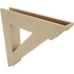 Ekena Millwork - BKTUR055X30X34TRA01RCPR - Timberthane Faux Wood Traditional Style Bracket, Traditional Ends, 5 1/2"W x 30"D x 34"H, Primed Tan