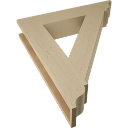 Ekena Millwork - BKTUR055X30X34TRA01RCPR - Timberthane Faux Wood Traditional Style Bracket, Traditional Ends, 5 1/2"W x 30"D x 34"H, Primed Tan