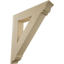 Ekena Millwork - BKTUR055X30X34TRA01RCPR - Timberthane Faux Wood Traditional Style Bracket, Traditional Ends, 5 1/2"W x 30"D x 34"H, Primed Tan