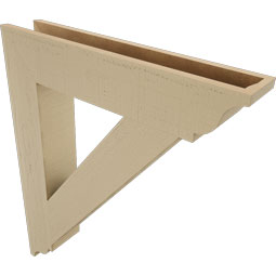 Ekena Millwork - BKTUR055X30X36TRA01RCPR - Timberthane Faux Wood Traditional Style Bracket, Traditional Ends, 5 1/2"W x 30"D x 36"H, Primed Tan