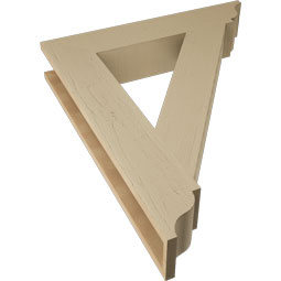 Ekena Millwork - BKTUR055X30X36TRA01RCPR - Timberthane Faux Wood Traditional Style Bracket, Traditional Ends, 5 1/2"W x 30"D x 36"H, Primed Tan