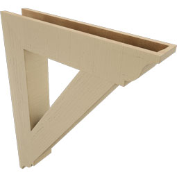 Ekena Millwork - BKTUR055X30X38TRA01RCPR - Timberthane Faux Wood Traditional Style Bracket, Traditional Ends, 5 1/2"W x 30"D x 38"H, Primed Tan