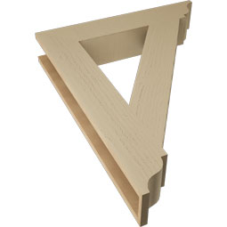 Ekena Millwork - BKTUR055X30X38TRA01RCPR - Timberthane Faux Wood Traditional Style Bracket, Traditional Ends, 5 1/2"W x 30"D x 38"H, Primed Tan