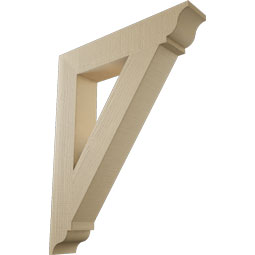 Ekena Millwork - BKTUR055X30X38TRA01RCPR - Timberthane Faux Wood Traditional Style Bracket, Traditional Ends, 5 1/2"W x 30"D x 38"H, Primed Tan