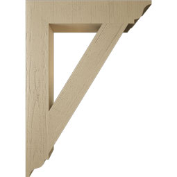Ekena Millwork - BKTUR055X30X42TRA01RCPR - Timberthane Faux Wood Traditional Style Bracket, Traditional Ends, 5 1/2"W x 30"D x 42"H, Primed Tan