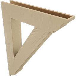 Ekena Millwork - BKTUR055X30X42TRA01RCPR - Timberthane Faux Wood Traditional Style Bracket, Traditional Ends, 5 1/2"W x 30"D x 42"H, Primed Tan