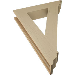 Ekena Millwork - BKTUR055X30X42TRA01RCPR - Timberthane Faux Wood Traditional Style Bracket, Traditional Ends, 5 1/2"W x 30"D x 42"H, Primed Tan