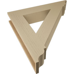 Ekena Millwork - BKTUR055X32X32TRA01RCPR - Timberthane Faux Wood Traditional Style Bracket, Traditional Ends, 5 1/2"W x 32"D x 32"H, Primed Tan