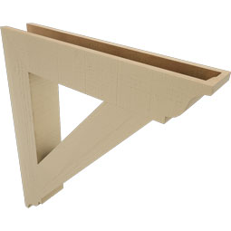 Ekena Millwork - BKTUR055X32X36TRA01RCPR - Timberthane Faux Wood Traditional Style Bracket, Traditional Ends, 5 1/2"W x 32"D x 36"H, Primed Tan