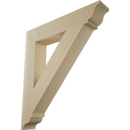 Ekena Millwork - BKTUR055X32X36TRA01RCPR - Timberthane Faux Wood Traditional Style Bracket, Traditional Ends, 5 1/2"W x 32"D x 36"H, Primed Tan