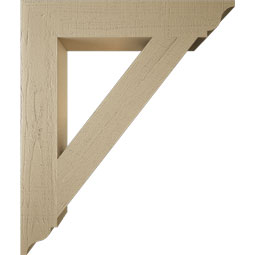 Ekena Millwork - BKTUR055X32X38TRA01RCPR - Timberthane Faux Wood Traditional Style Bracket, Traditional Ends, 5 1/2"W x 32"D x 38"H, Primed Tan
