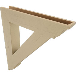 Ekena Millwork - BKTUR055X32X38TRA01RCPR - Timberthane Faux Wood Traditional Style Bracket, Traditional Ends, 5 1/2"W x 32"D x 38"H, Primed Tan